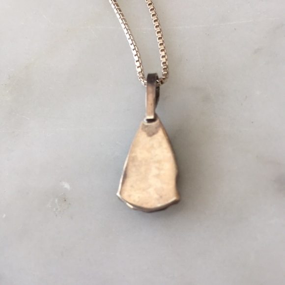 Vintage Zuni Native American Turquoise Jet Pendant - Picture 5 of 8